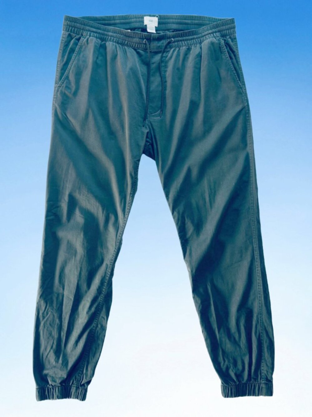 H&M Stretch Cotton Jogger Pants, Olive Green, Sz XL